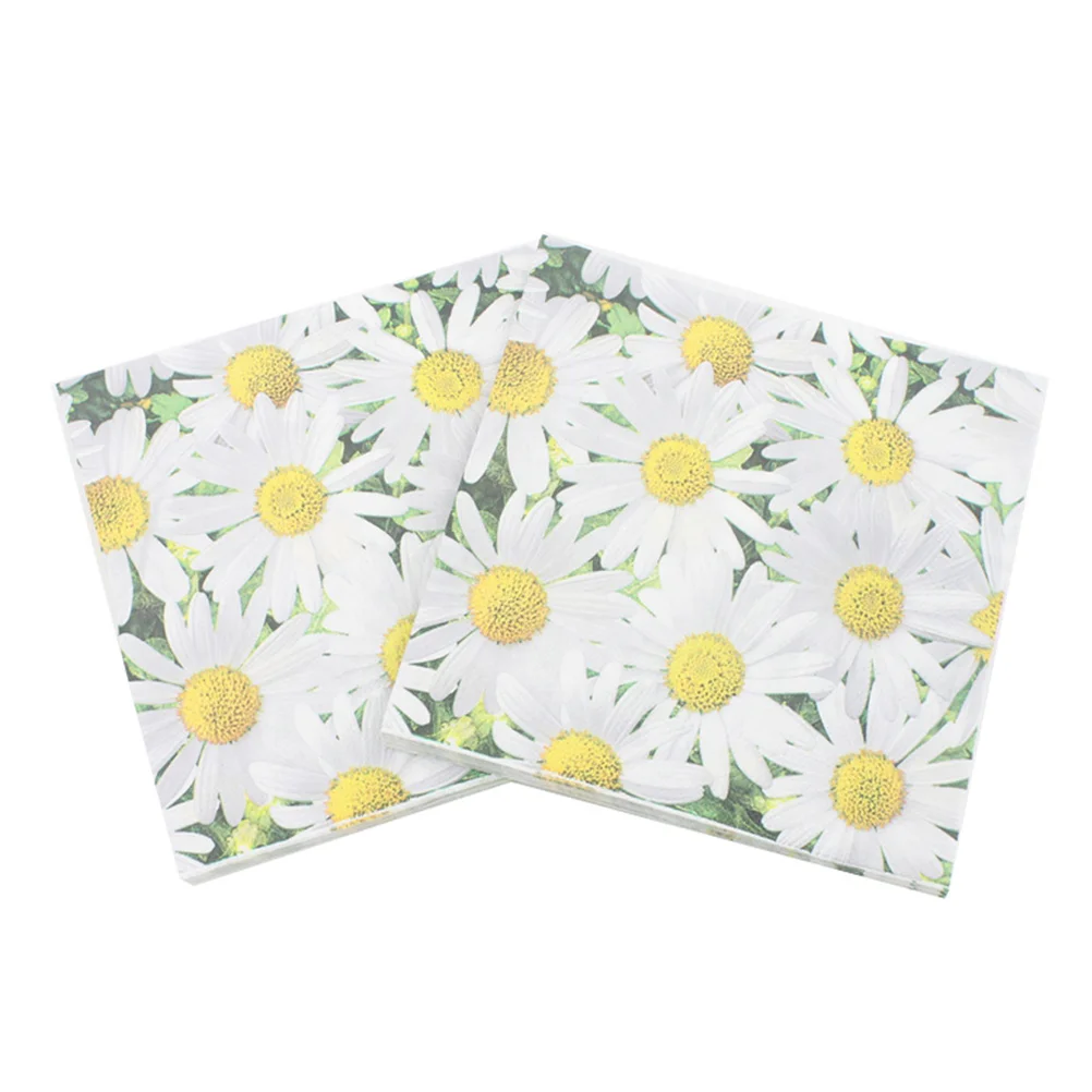 

40PCS Daisy Water Absorbtion Beautiful Comfortable Paper Paper Towels for Home