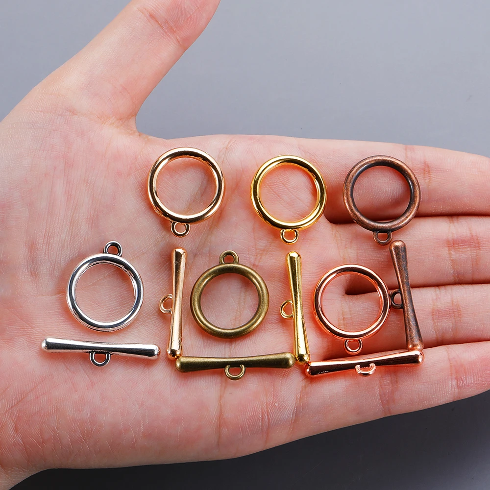 10sets/Lot Classic OT Clasp for Necklace Bracelet Making Stainless Steel 6 Colors Connector Toggle Clasp DIY Jewelry Findings