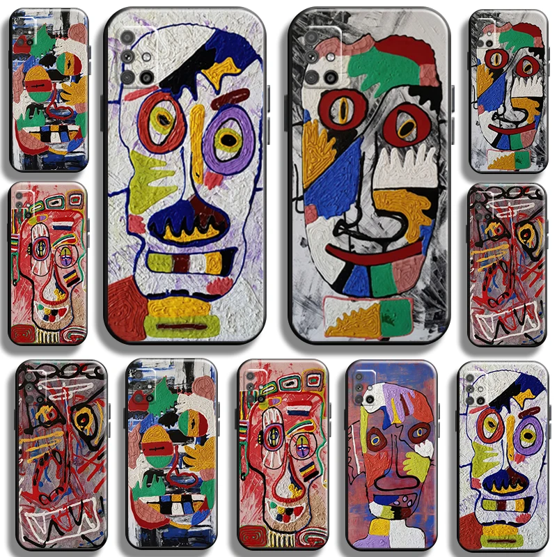 

Abstract Art Graffiti Painting Phone Case for Samsung Galaxy M51 Liquid Silicon Cases Coque Cover Black full Protection