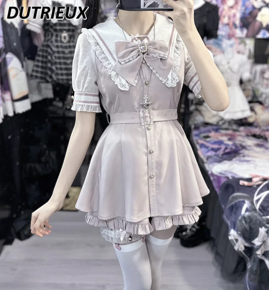 Женский комплект из двух предметов летнее платье с коротким рукавом и шорты в