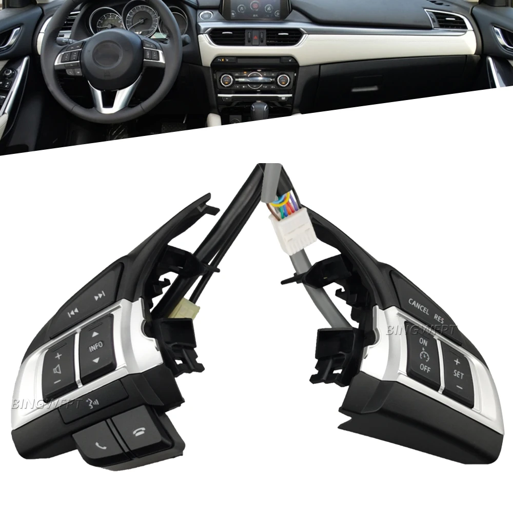 

Переключатель на рулевом колесе, Bluetooth, кнопка круиз-контроля, многофункциональная для Mazda CX-5 CX5 KE 2012-2015