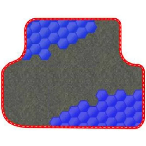 Коврик для хэтчбека Honda Civic 2003-2005 -5 серый коврик с синим узором и красными краями