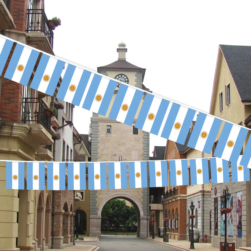 Флаги флажки Аргентины 14x21 см, 20 шт./комплект, Аргентина, Арг, выемка, баннер, баннеры, праздничные украшения для вечеринки