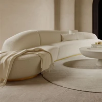 2021 new quiet wind curved sofa light luxury simple living room small apartment cashmere three person fabric