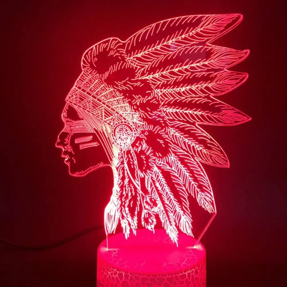 Ночной 3D древние индейцы ночник светодиодный оптический иллюзорный