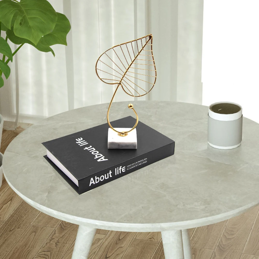 

Металлический замок, пустой телефон, искусственная кожа, роскошное украшение для рукоделия в скандинавском стиле, товары для дома, железные украшения, вырезанные листья