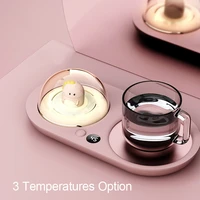 cute pet heating coaster 3 gear coffee mug warmer for milk tea with essential oil diffuser home constant heating pad night light