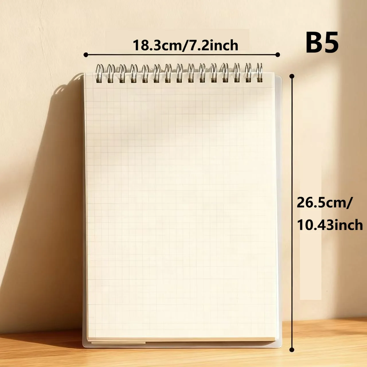 

Блокнот спиральный А5/В5, 80 листов, клетка, мягкая обложка