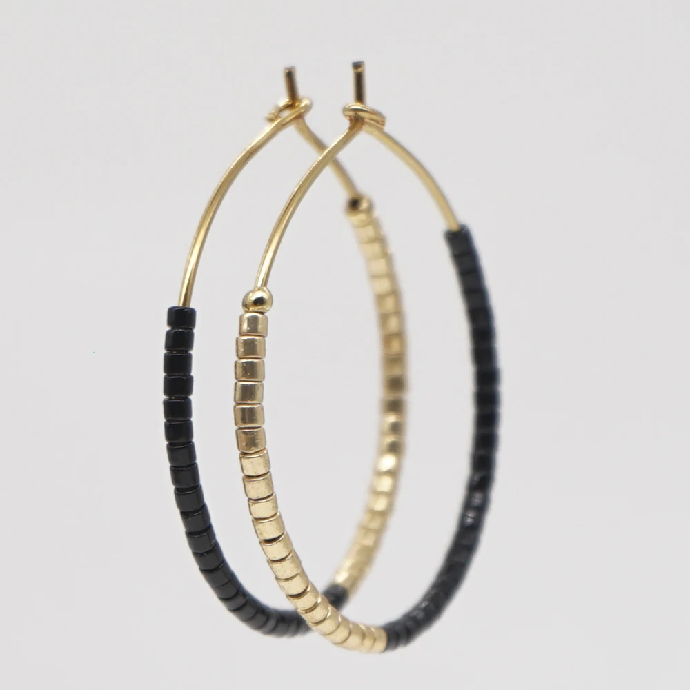 Go2Boho Серьги из семян Miyuki Beaded в стиле хулы простые серьги-кольца для женщин Украшения модные бохо Цветные Пендентивы.