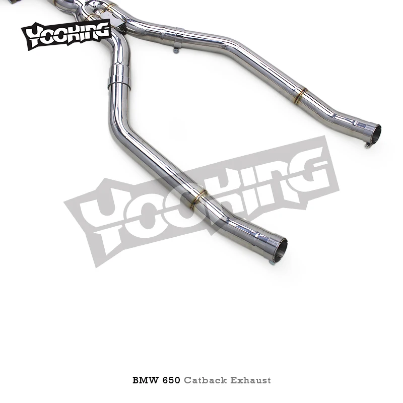 Фото Кастомная выхлопная система Catback для BMW 650/650i F06 F12 F13 4.0T 2011-2017, из нержавеющей стали, с глушителем и клапаном, спортивная выхлопная система. №2