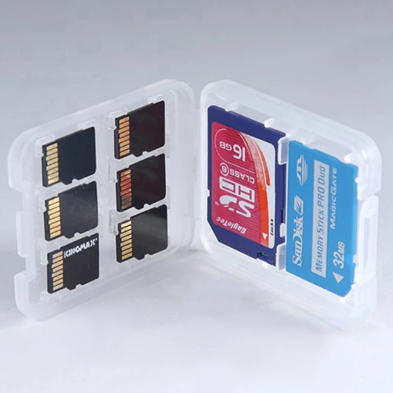 

Прозрачный защитный держатель для карт памяти SD SDHC TF MS, пластиковые коробки, 1 шт.