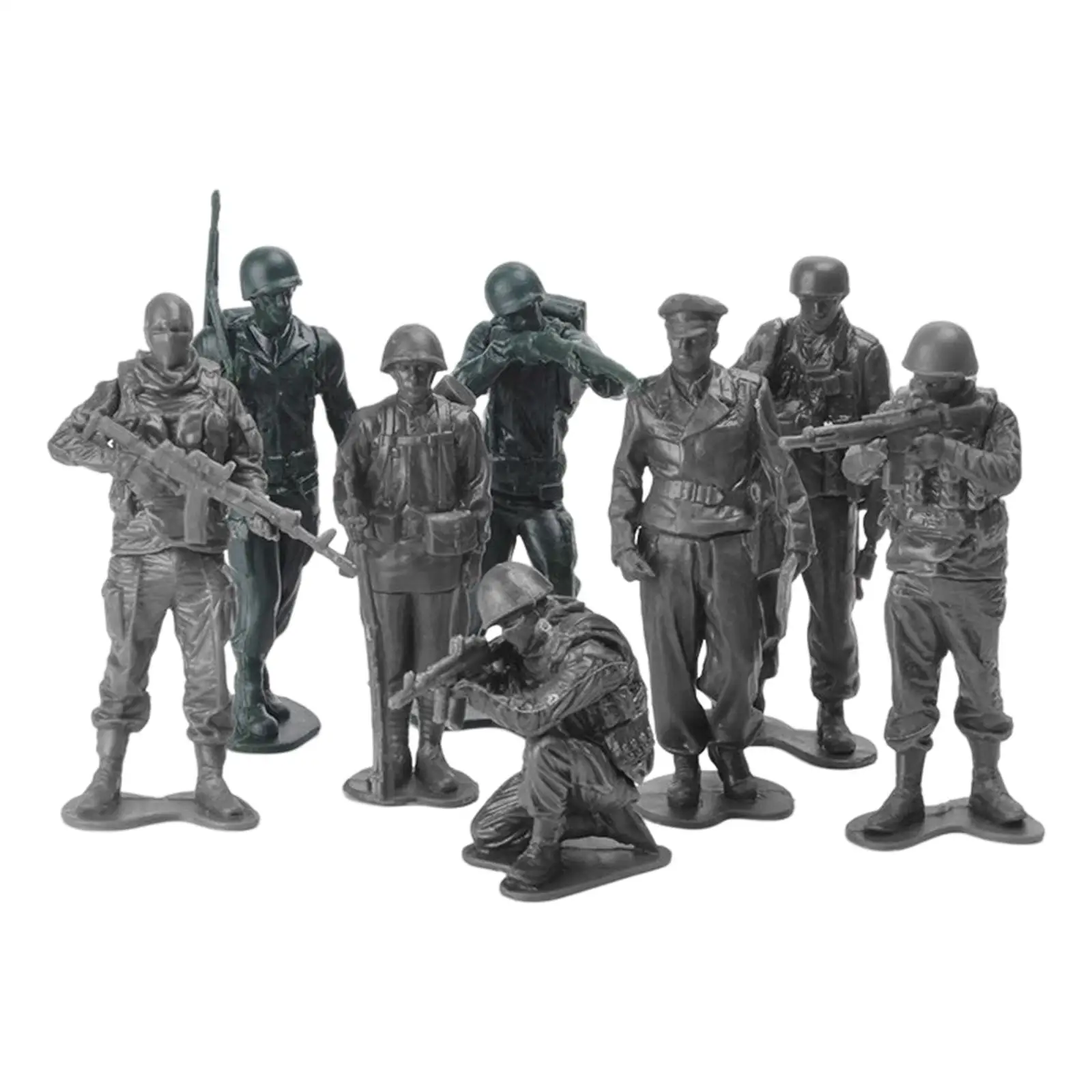 

8x 1/18 Action Figure Toy Soldiers Playset Diorama Sand Table Decor Scenery Soldiers Figurines Model for Teens Children Boys