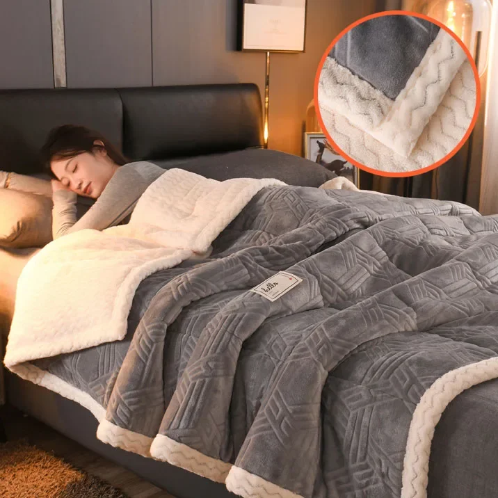 

3-слойное утолщенное Флисовое одеяло для малышей, мягкое пушистое теплое утяжеленное одеяло, Скульптурное мягкое бархатное одеяло для кровати на осень/зиму