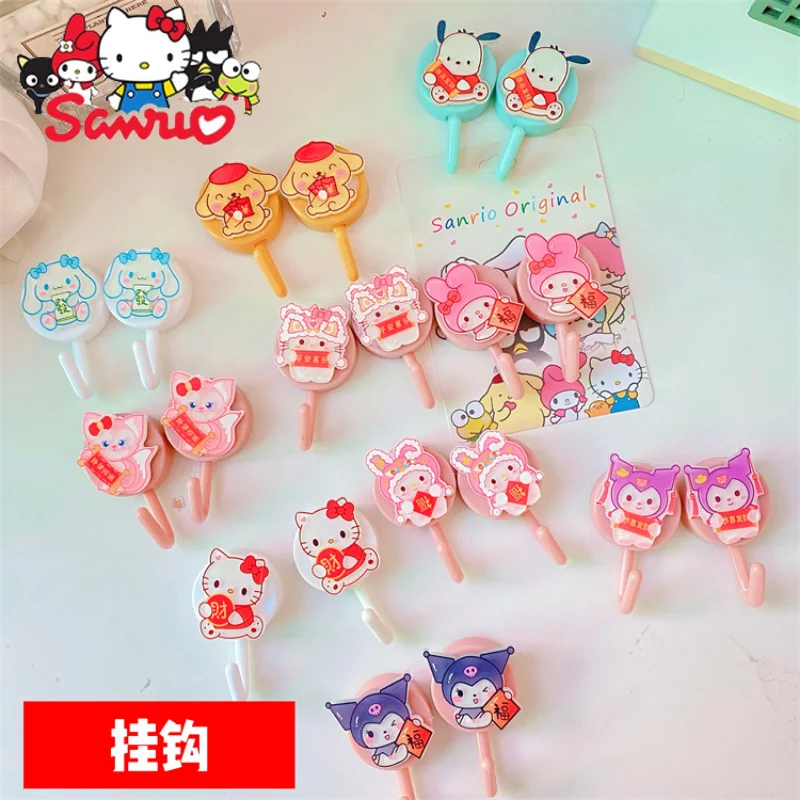 

Sanrio Melody Kuromi Hello Kitty Cinnamoroll Pochacco Decoration Hook Sticky Hook No Punch Hook Behind Home Kitchen Bathroom