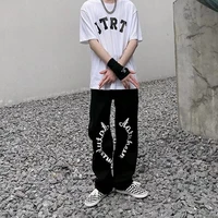 mens jeans ins hip hop trend letter printing unisex y2k korean version fashion street loose straight jeans ins hot sale casual