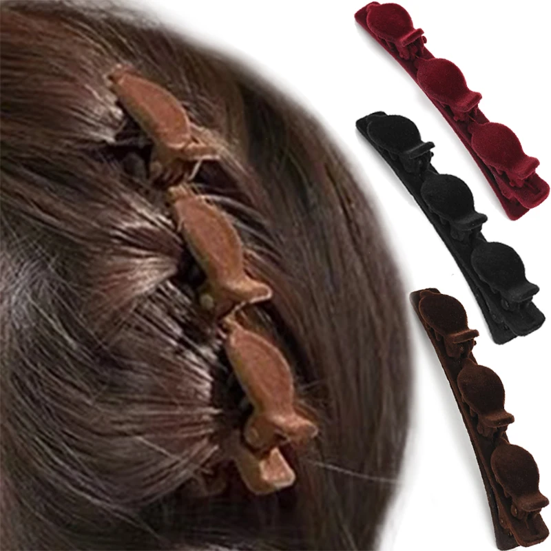 

Flocking Hair Clip Hair Braid Styling Side bangs Hairpin Decorative Clips Broken hair Holder Barrettes Barrette Hair Accessories