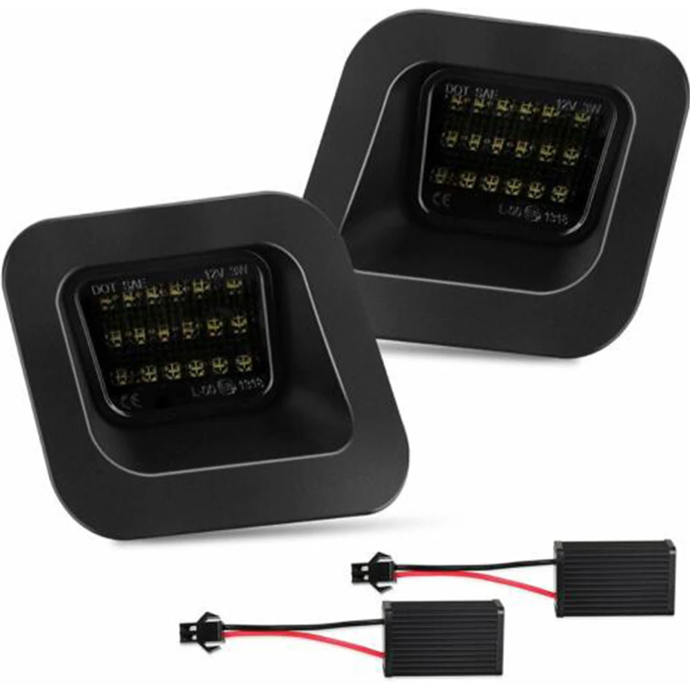 

2x SMOKED LED Rear License Plate Lights 12V 6000K For Dodge Ram 1500 2500 3500 2003-2018 Parking Light Lamp Accessories