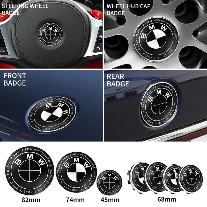 7 шт. 45 мм 68 74 82 эмблема переднего капота автомобиля значок задней багажника для BMW