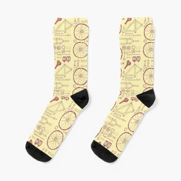 

Bicycle Parts Crew Socks Short Unisex Winter Autumn Cute Funny Women Mens Black Breathable Cartoon Sports Pattern Ladies Cotton