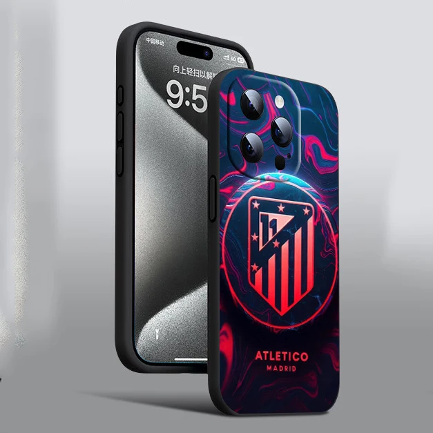 Мягкий силиконовый чехол CA13 MAJ A-Atletico M-Madrid для iPhone 15 16 Pro Max Plus