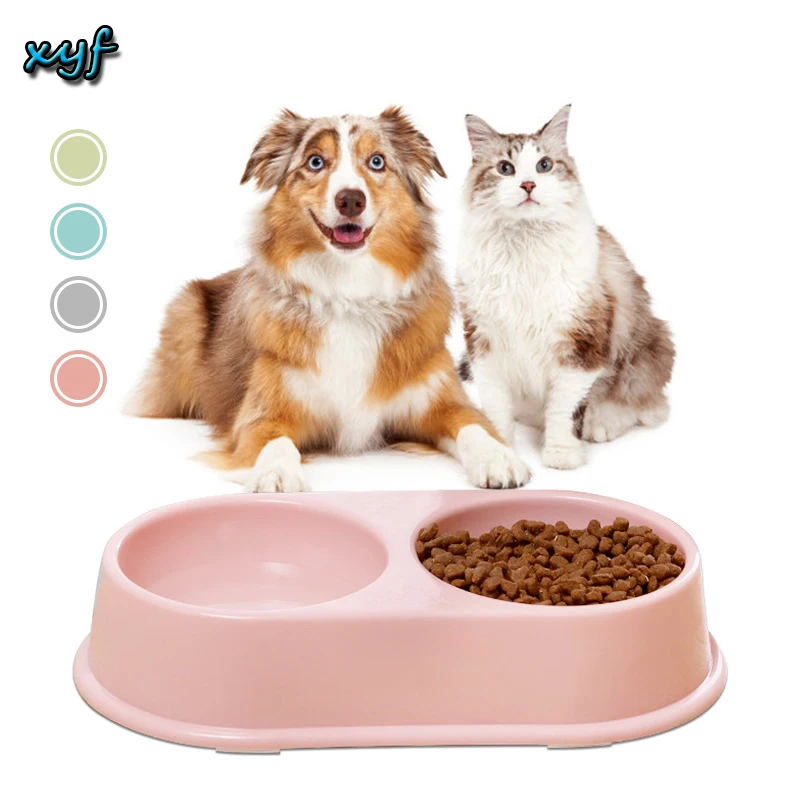 

Dog Double Bowl Cat Food Bowl ABS Materials Water Feeder Drinking Dish Puppy Feeding for Pet Dog Product Supplies Accessories