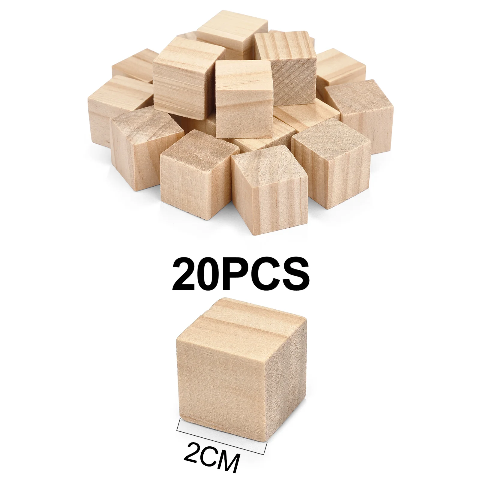 Необработанные деревянные кубические блоки для поделок своими руками.