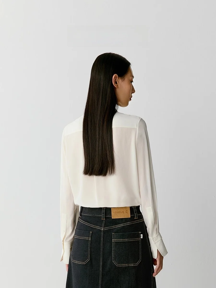 Icicle Wo Женская одежда 2024 ранняя осень новые свободные универсальные шелковые