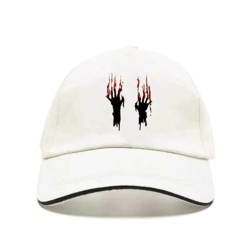

Retro Men Bill Hats White Red Black Zombie Bloody Hands Save Me Print Hat For Men Young Hat Pure Cotton Baseball Cap & Baseball