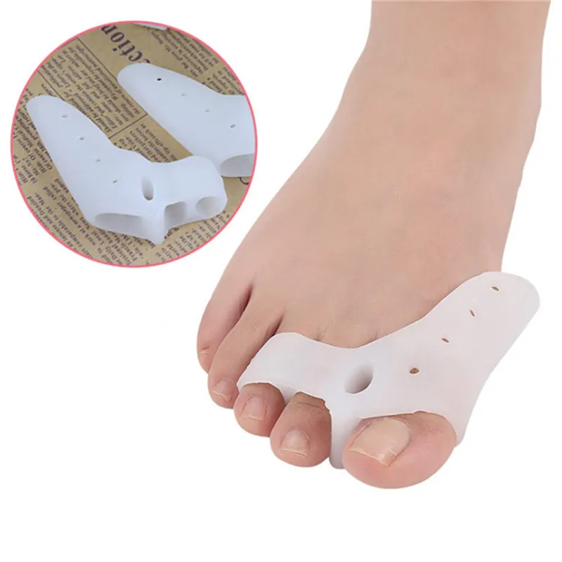 

1Pair Thumb Protector Toe Care SEBS Toe Finger three-hole Toe Separator Adjuster Toe Valgus Foot Care Tool