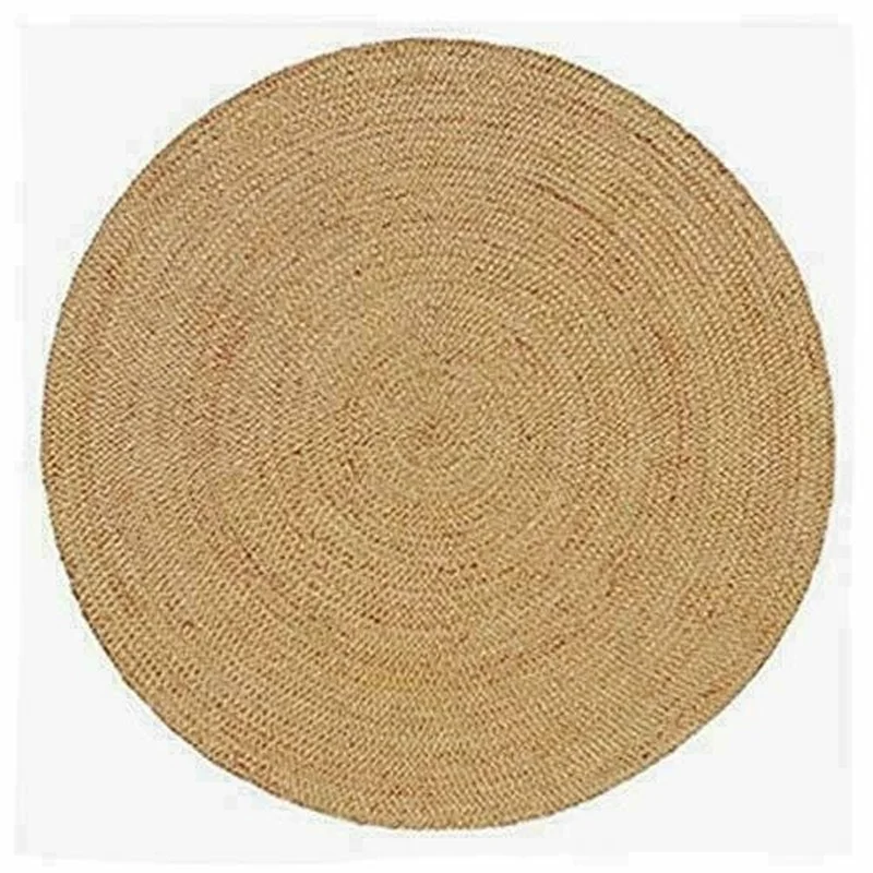 

Jute Round Rug 100% Natural Jute Reversible Woven 2x2 Foot Style Rustic Look Home Natural Living Room Decoration