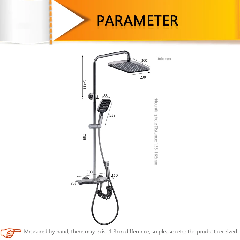 Смеситель для душа с термостатом цифровой кран ванны настенное крепление