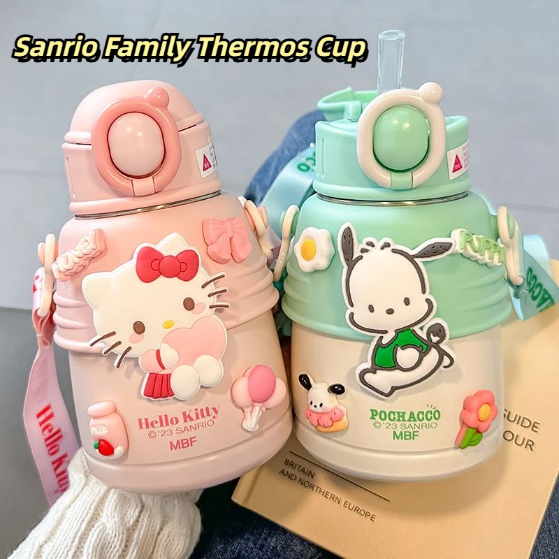Sanrio Cinnamoroll Hello Kitty термос бутылка для воды Kawaii аниме студенческая детская