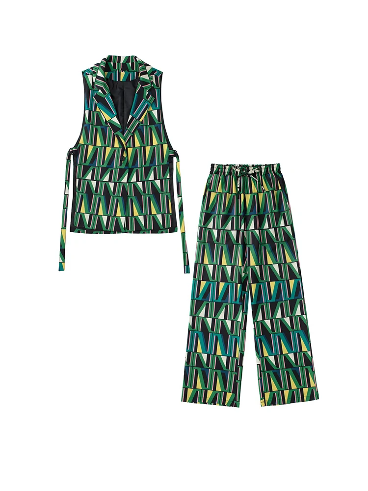 

New Fashion Retro Straight Elastic Waist Pants Suits Women Elegant 2 Piece set Suits 2022 Casual Chic Vacation Youth Women Suits