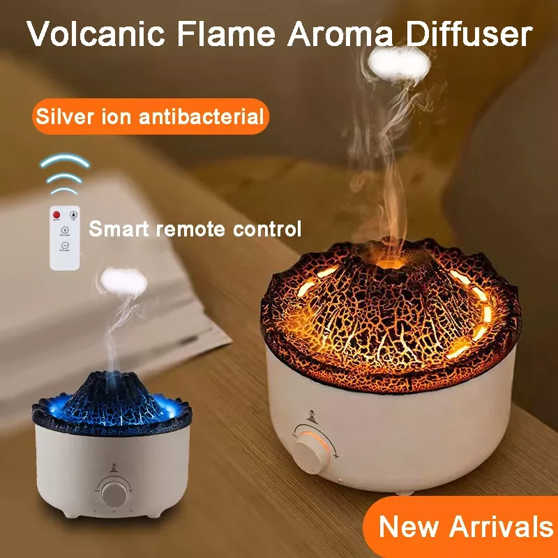

NEW 2023 New 3D Volcanic Flame Aroma Diffuser Air Humidifier Essential Oils Room Home Fragrance Diffusers Mist Maker Fire Humidi