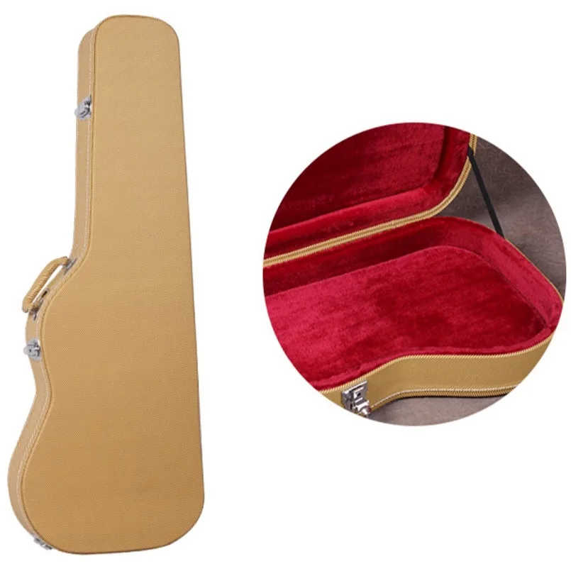 

Деревянная искусственная кожа электрогитара жесткая коробка портативная сумка для гитары универсальная сумка для электрогитары аксессуары для электрогитары толщиной 25 мм фланелевая внутренняя ткань против царапин водо