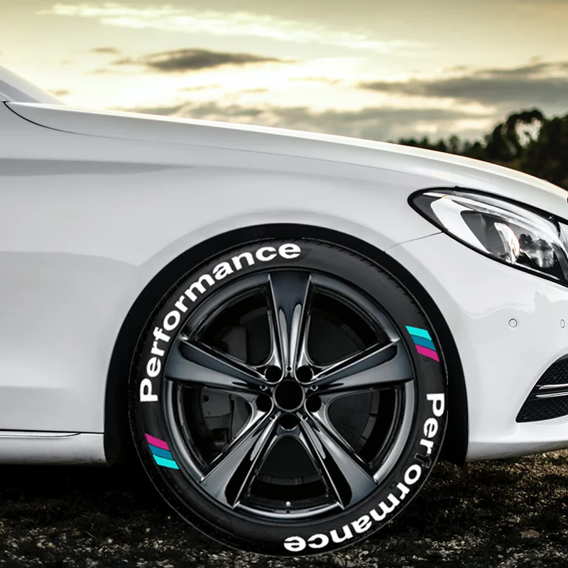 

Car Tire Letter Stickers M-Performance Rubber 3D Waterproof Brand Decorative for Racing Tires of The Same Type