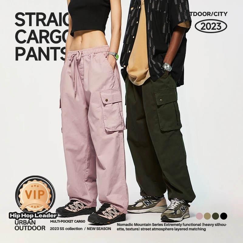 

Hip Hop Leader Y2k Wide Leg Baggy Twill Wide Leg Loose Large Pocket Work Suit Paratrooper Pants New Spring/Summer 2023 Trendy Me