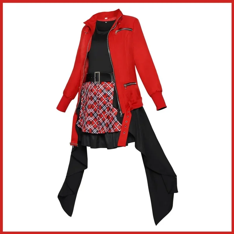 FC6Аниме Guilty Crown Yuzuriha Inori Косплей Костюм Красные шорты Пальто Юбка Униформа Женщина