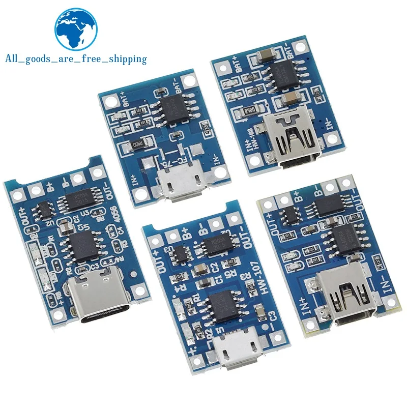 Зарядная плата TP4056 с Micro USB 5 В 1A 18650 шт