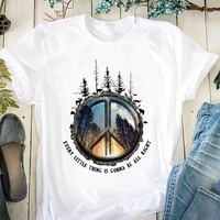 fashion clothing ladies summer forest 90s vintage 90s trend print top womens short sleeve casual graphic tee