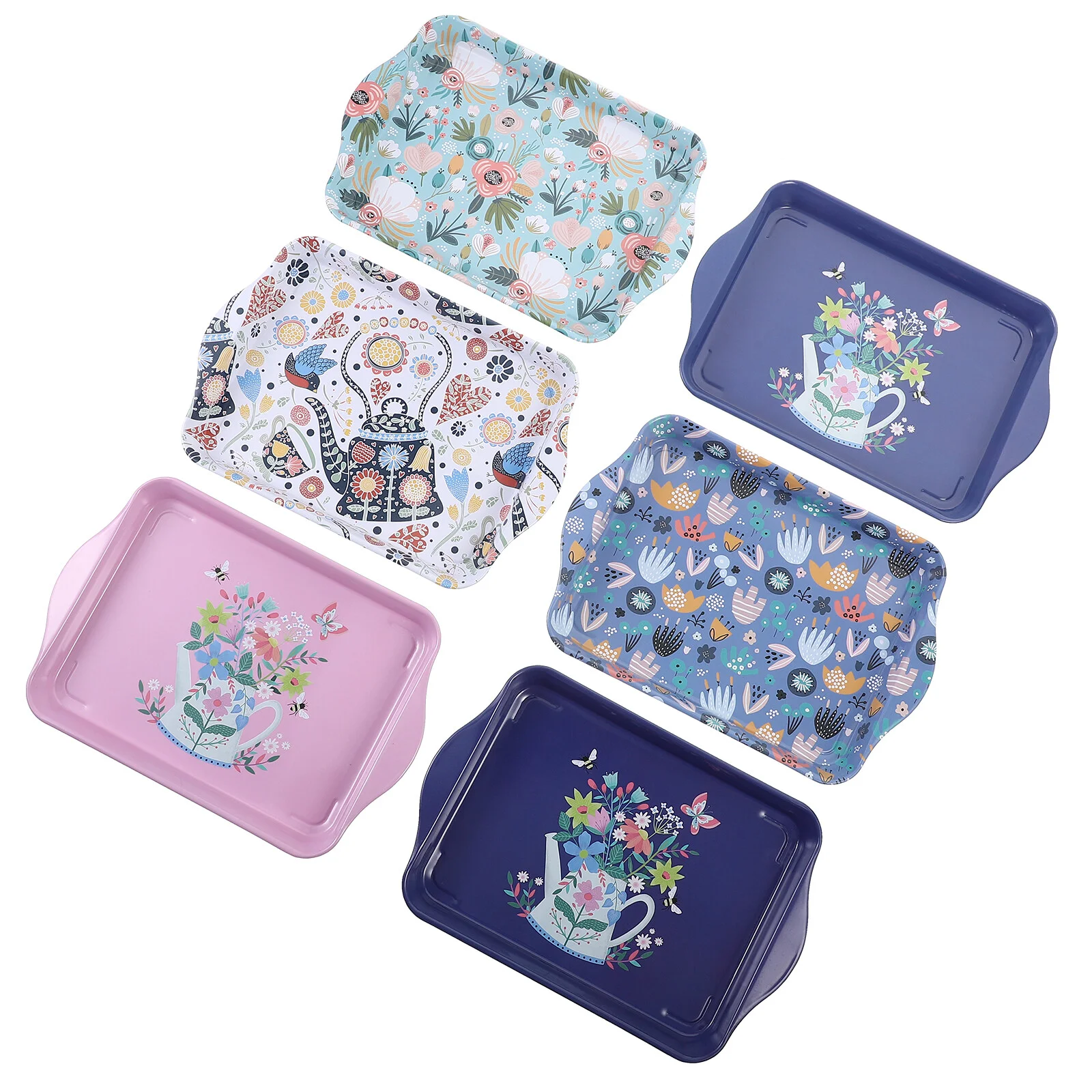 

6 Pcs Breakfast Plate Waterproof Containers Dry Fruits Decorative Tray Snack Snacks Storage Serving Iron Tea Cup Food