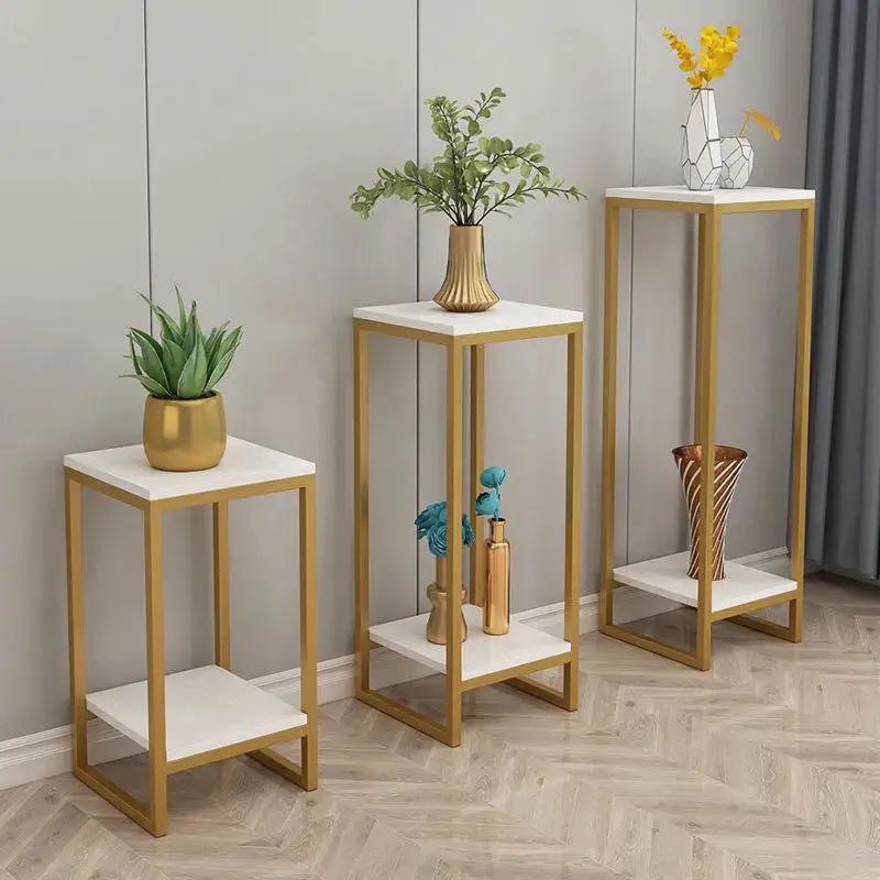 

Nordic iron flower rack gold simple living room indoor bonsai decoration rack green radish floor multi-storey shelf soft