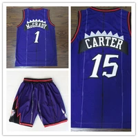 high quality mens american basketbal jersey toronto sport fans wear t shirt tracy mcgrady vince carter shorts