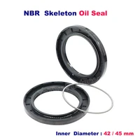 id 42 45 mm black skeleton oil seals ring tcfbtg4 shaft gasket oil seal springnbr rotary shaft gasket nitrile double lip seal