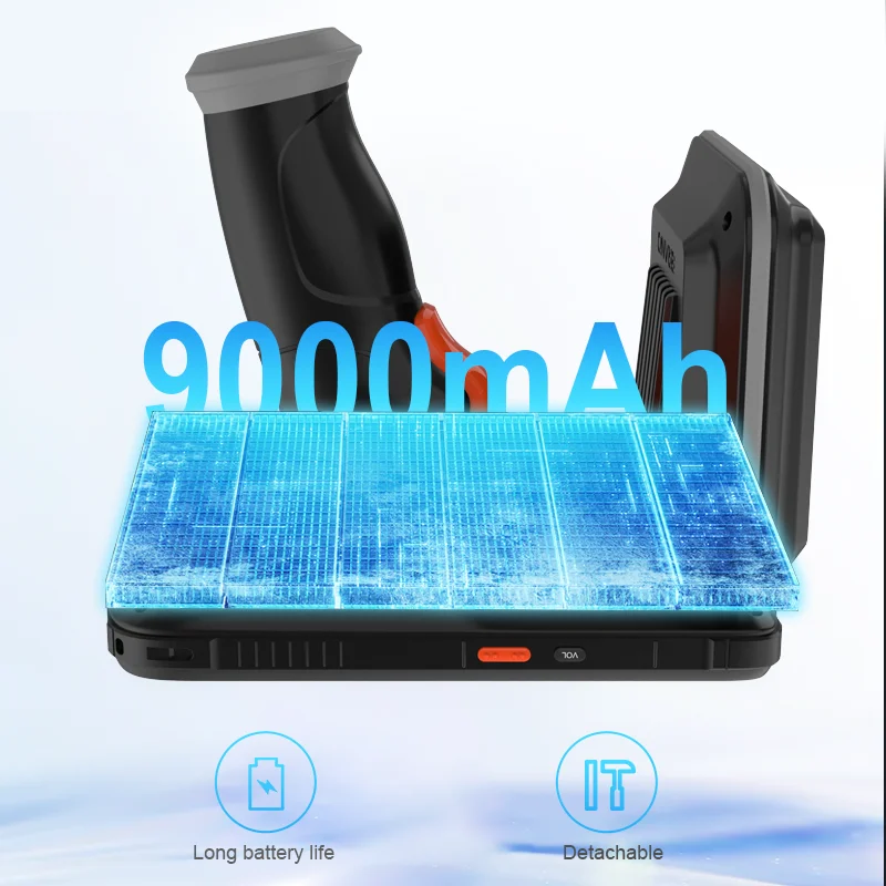 RFID-сканер для склада, портативный считыватель-записыватель RFID на Android, 4G+64GB, восьмиядерный процессор, 9000 мАч, 860-960 МГц, UHF RFID, интегрированный считыватель (art.: 3920dad474c74) - 3920dad474c74