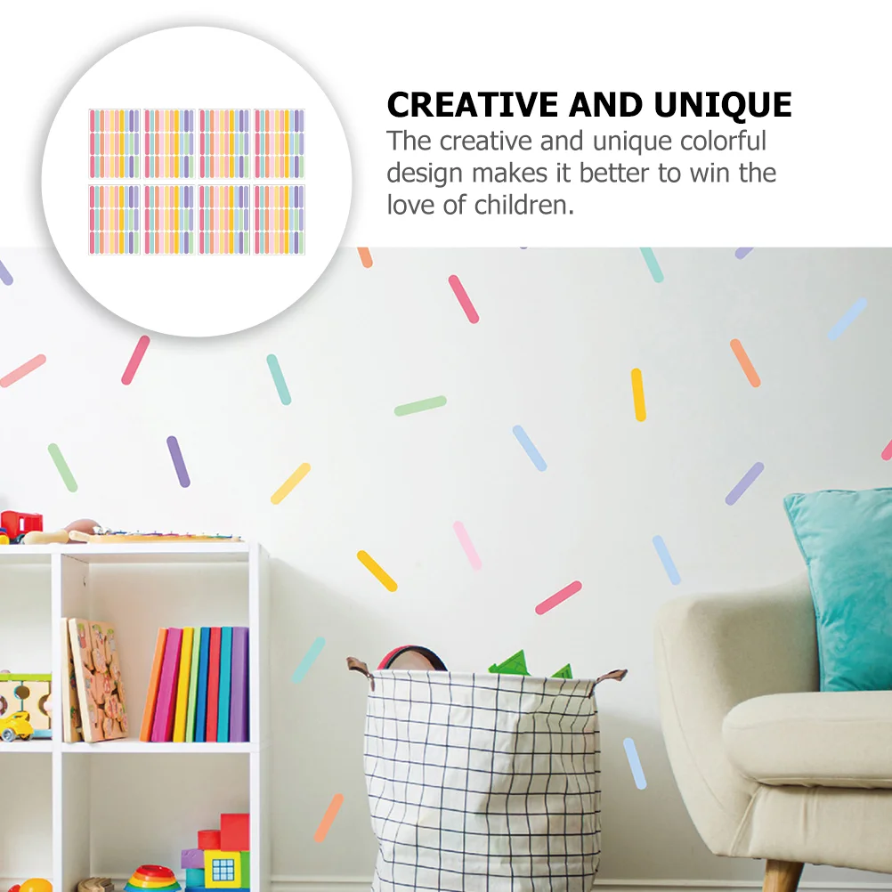 8 листов цветные полосы наклейки на стену точечное окно стекло для детской