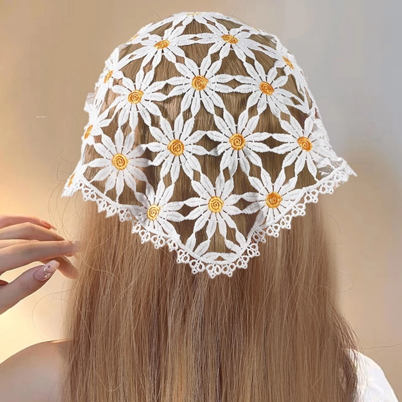 

Женская повязка на голову, бандана с вырезами и шарфом