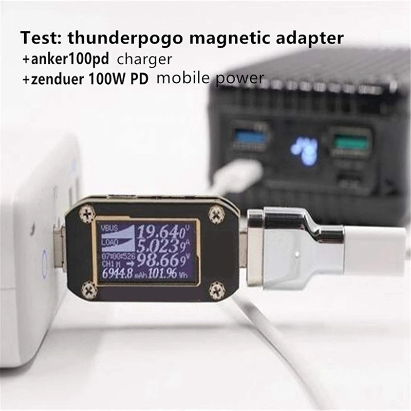 Магнитный адаптер USB C 24-контактный разъем типа поддержка быстрой зарядки PD 100 Вт