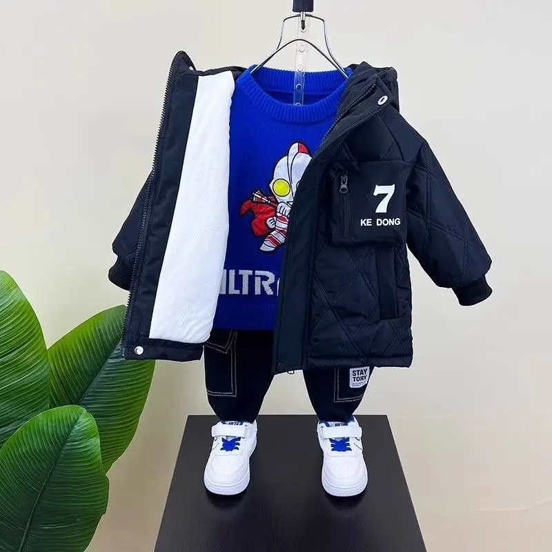 Зимняя куртка для мальчиков и девочек зимние детские парки пуховик средней длины