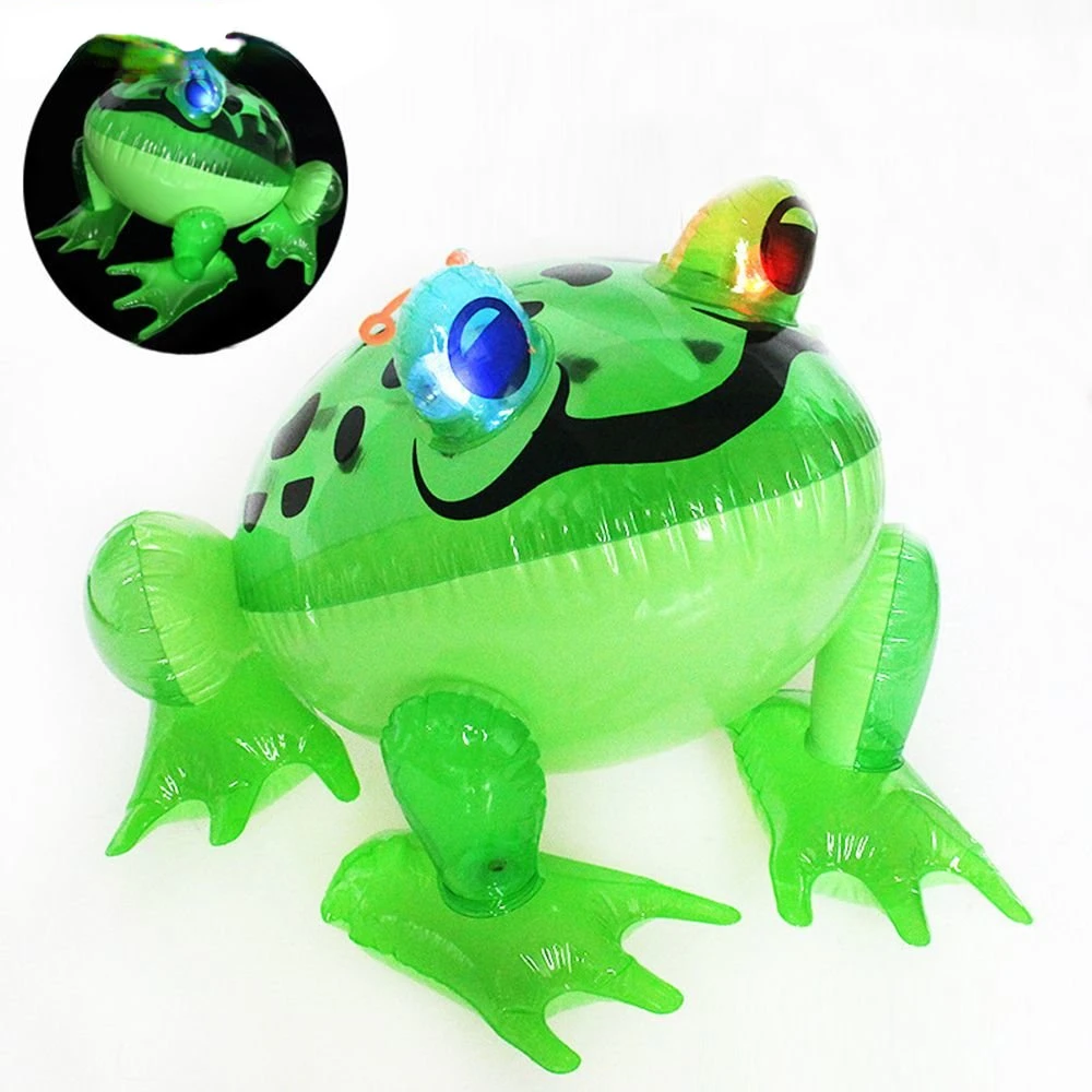 

2022 зеленая лягушка с мигасветильник Том, милая искусственная кожа, украшение для вечерние, надувные игрушки, игрушки для детей